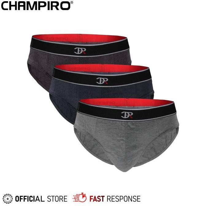 Veshje- Champiro | Celana Dalam Pria Brief 3 Pcs Karet Tidak Membekas Dazzling C0312K