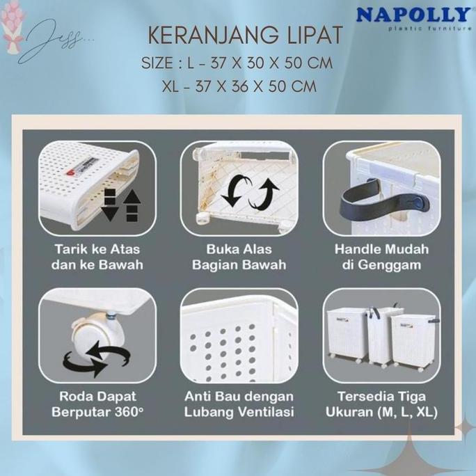 KERANJANG PLASTIK SERBAGUNA DENGAN RODA / KERANJANG BELANJA BULANAN / KERANJANG BELANJA HJ