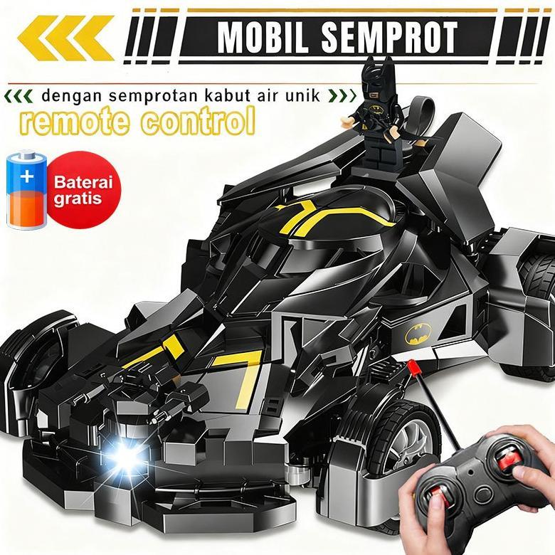 BOBO Mobil Batman Remote Control RC Sedan Formula Semprotan Lampu High Speed RC Car Mainan Anak