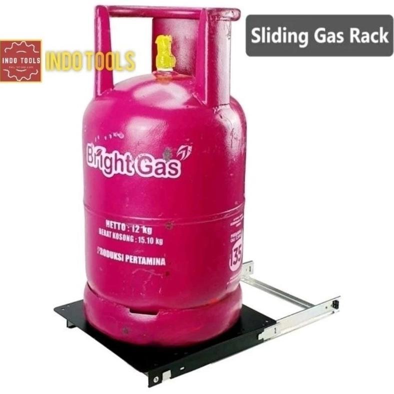 SLIDING GAS RAK TATAKAN GAS RODA LPG RAK ALAS TABUNG GAS