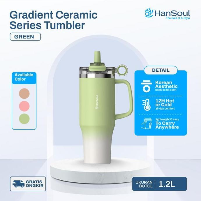 HanSoul Gradient Ceramic Series Tumbler 1,2 liter | Tumbler Estetik dengan warna gradasi