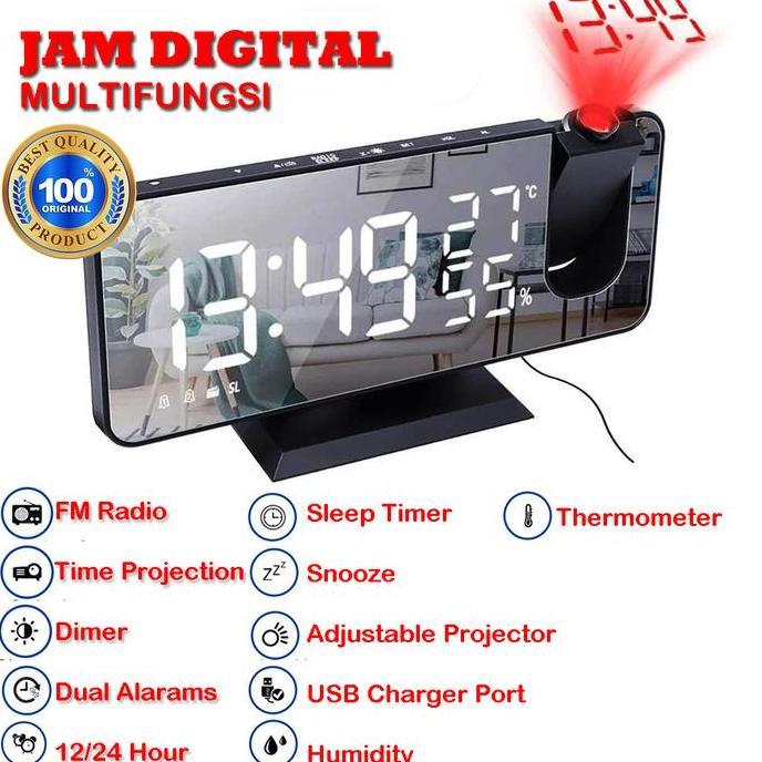 FLASH SALE - Jam Digital Meja USB Digital Clock Alarm Weker Modern FM Radio