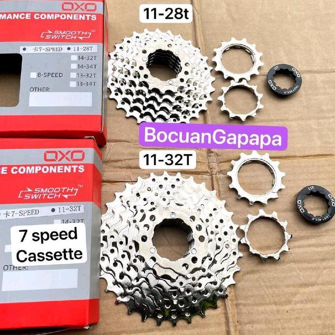 Sprocket 7 speed cassette slop OXO 11-28/32/34/36t
