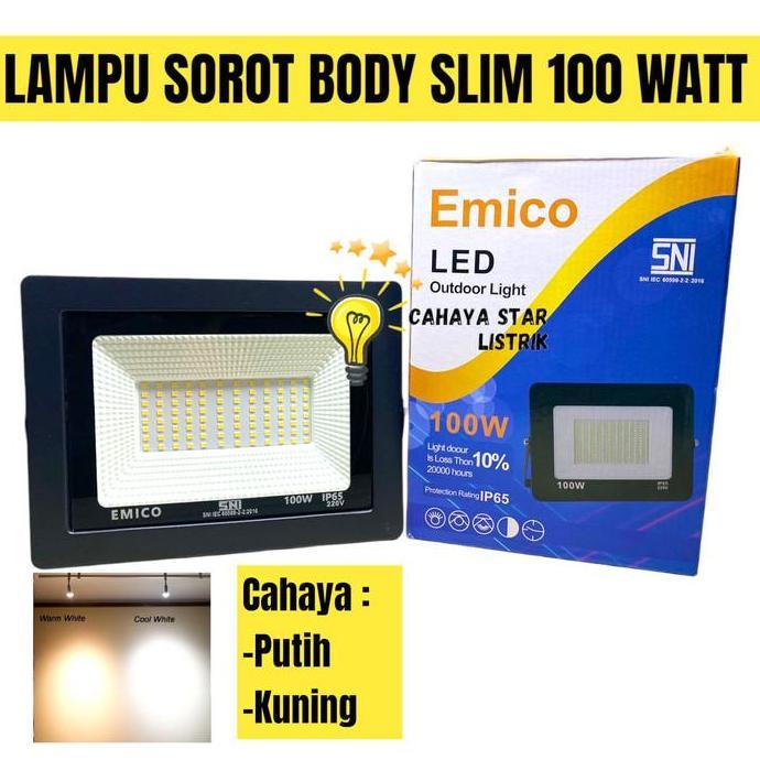 LAMPU SOROT LED PUTIH / WARMWHITE EMICO 100 / 200 WATT