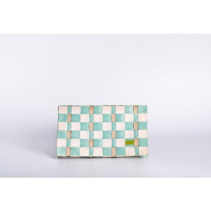 Artisan Flap Clutch in Fossil Aqua small Anyaman KS