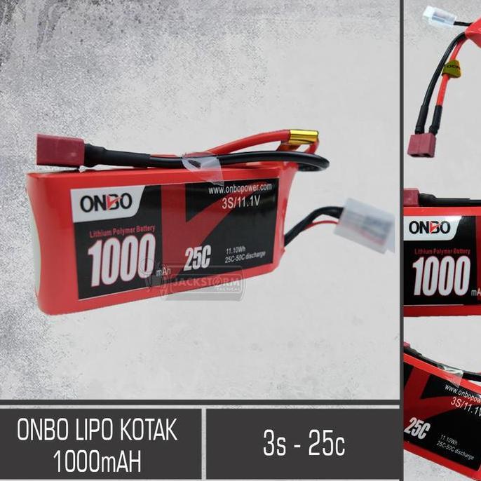 Baterai Drone Batrai Rc Onbo Lipo Kotak 1000Mah 3S-25C