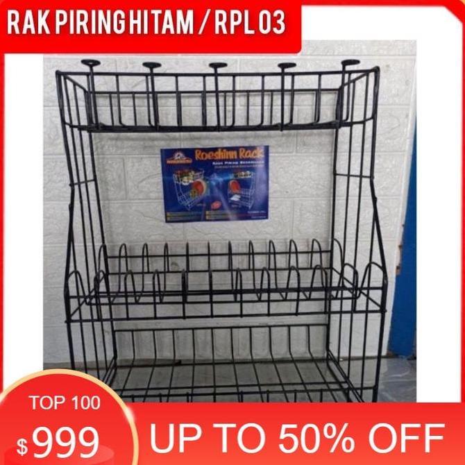 RPL 03 HITAM / RAK PIRING SUSUN 3 ANTI KARAT / rak kawat susun 3 / rak piring RPL 03 / rak piring RP