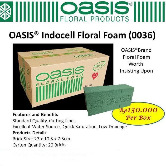 OASIS Indocell Floral Foam Basah Satuan Bunga Segar Fresh Flower Foam Bunga Florist Supply Sistsini