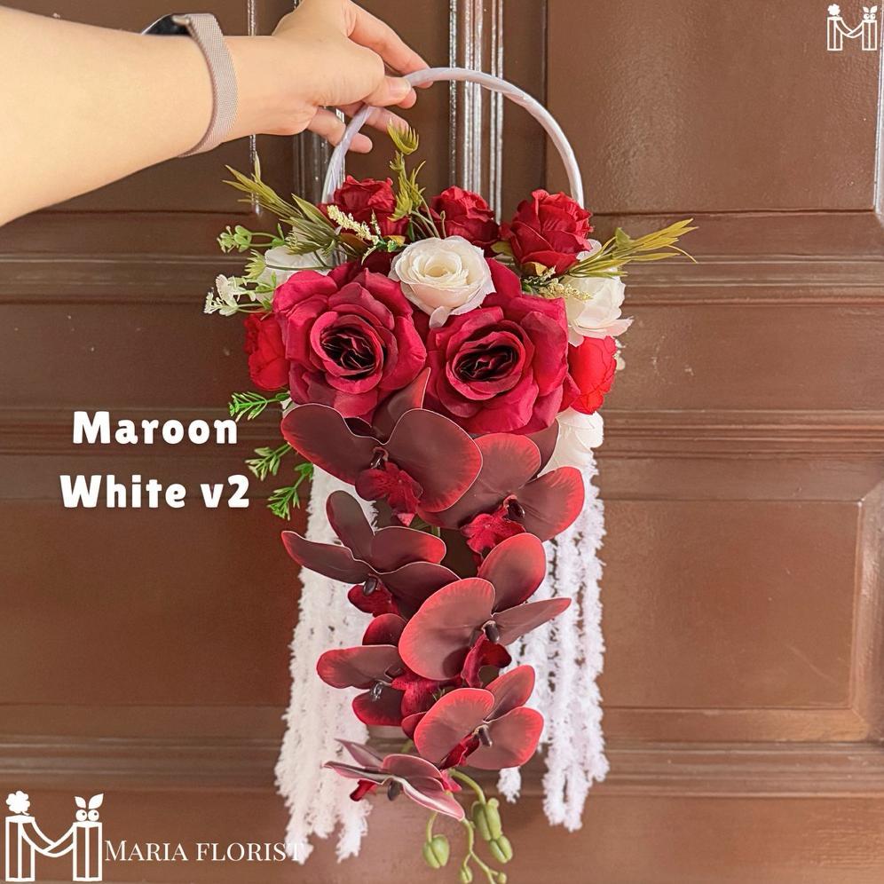 Flower Hoop Wedding Handbouquet Juntai - Buket Bunga Pernikahan Flower Hoop - Buket Pengantin Anggre