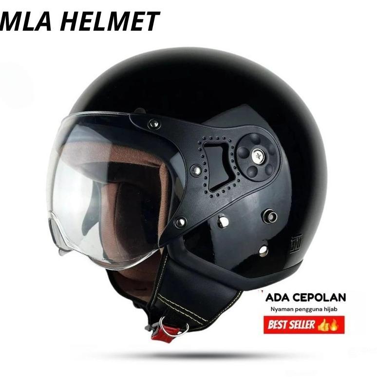 Helm Bogo Pilot Hijab Untuk Wanita- Helm Bogo Retro SNI