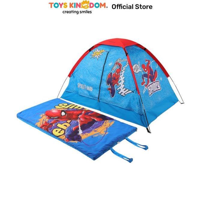Toys Kingdom Paso Set Tenda Anak Spiderman - Biru Kids Tent Tenda Kemah Dengan Alas Tidur Tenda Ruma