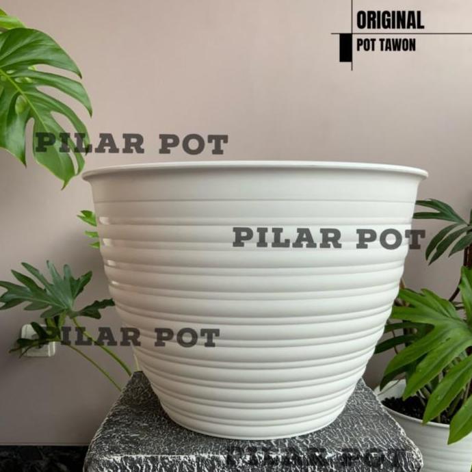 pot bunga tawon putih 30cm