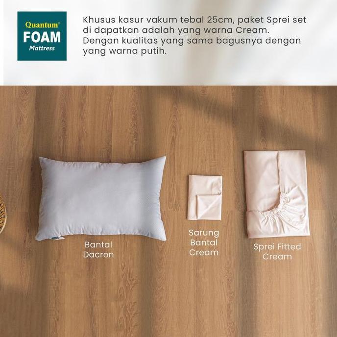 Quantum Kasur Busa Vakum Bonus Sprei & Bantal [ JAWA BALI]
