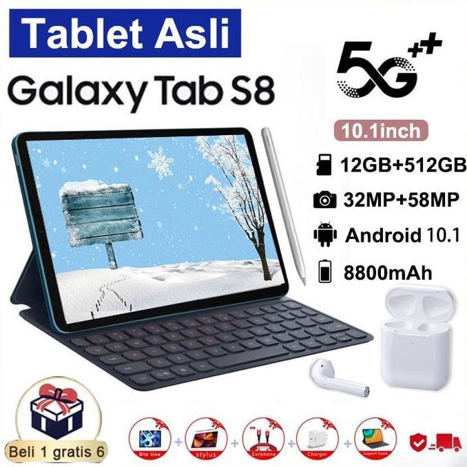 Tablet PC Asli Baru Galaxy Tab S8+12GB + 512GB Tablet