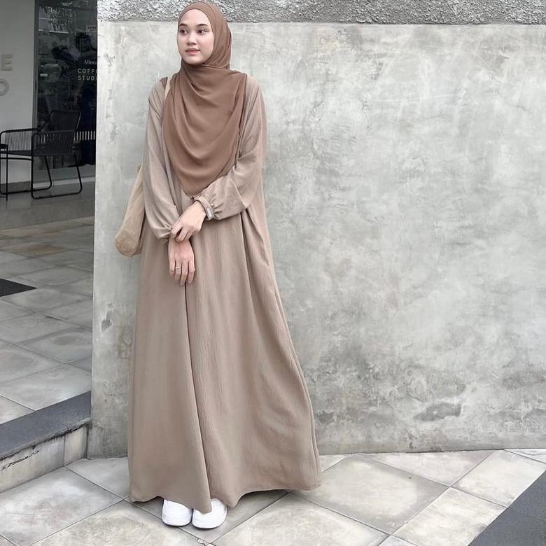 Bagus Gamis Polos Muslimah Premium | Dress SyarI Simple Elegan | Bahan Adem & Jatuh