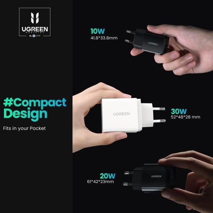UGREEN Kepala Charger Fast Charging 30W 25W 20W 10W for iPhone 16 15 14 13 12 11 XR XS X 8 7 6 Pro M