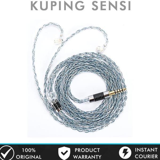 NEW XINHS RAINBOW BLUE WITH MIC 8 CORE SILVER PLATED IEM UPGRADE CABLE ORI