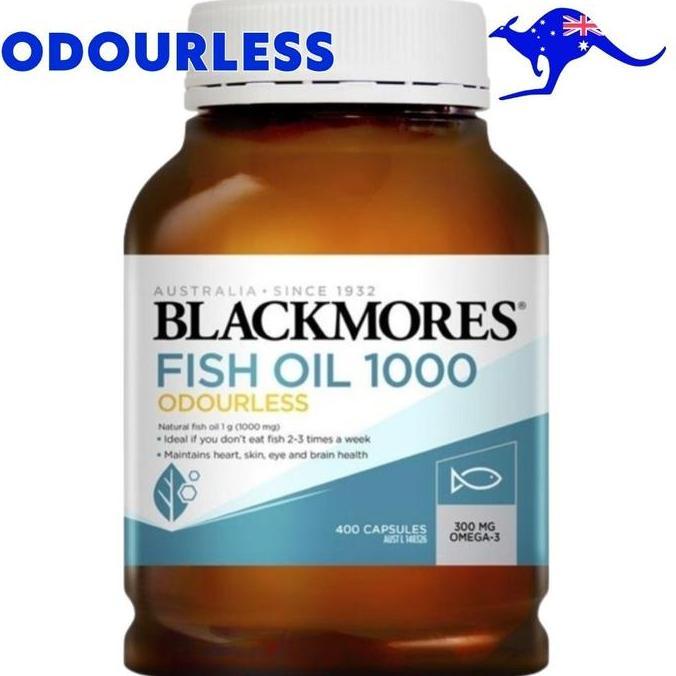 NEW BLACKMORES ODOURLESS FISH OIL 1000MG 400 CAPSULES OMEGA3 OMEGA 3 1000 MG KAPSUL ORI