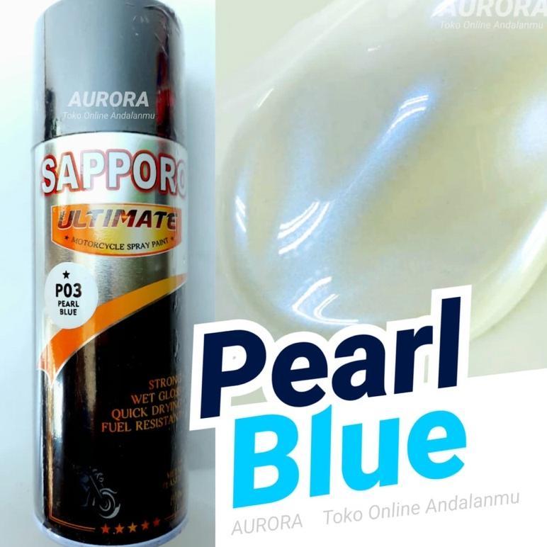 Sapporo Ultimate Pearl Blue P03 Lembayung Biru 400ml Pilok Tahan Bensin Saporo Mutiara Metalik putih
