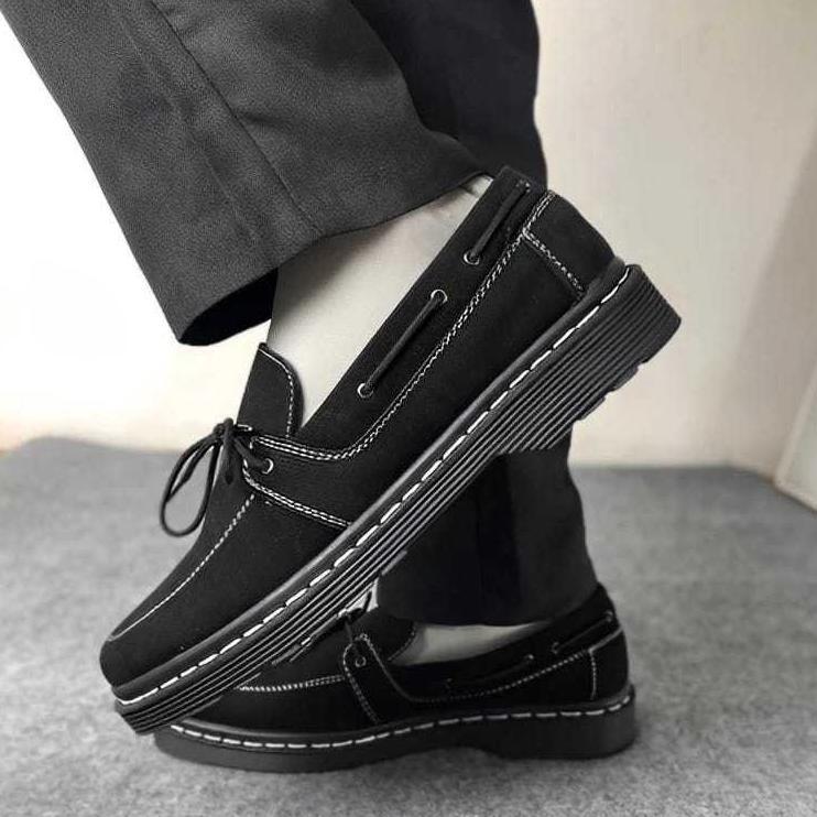 Grade Ori Union Sepatu Loafers Docmart Formal Casual Pantofel Kerja Pria Hitam