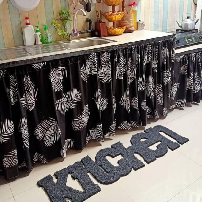 Gorden Kolong Dapur Minimalis Free Tali - Ukuran Lebar 100 cm x Tinggi 70 cm Kain