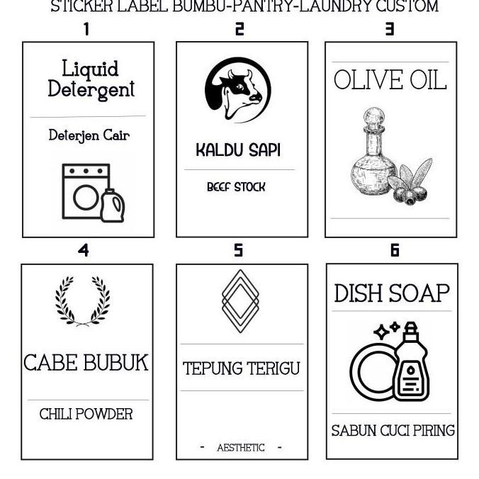 STICKER LABEL BUMBU DAPUR AESTHETIC / PANTRY/ LAUNDRY (STICKER AJA)