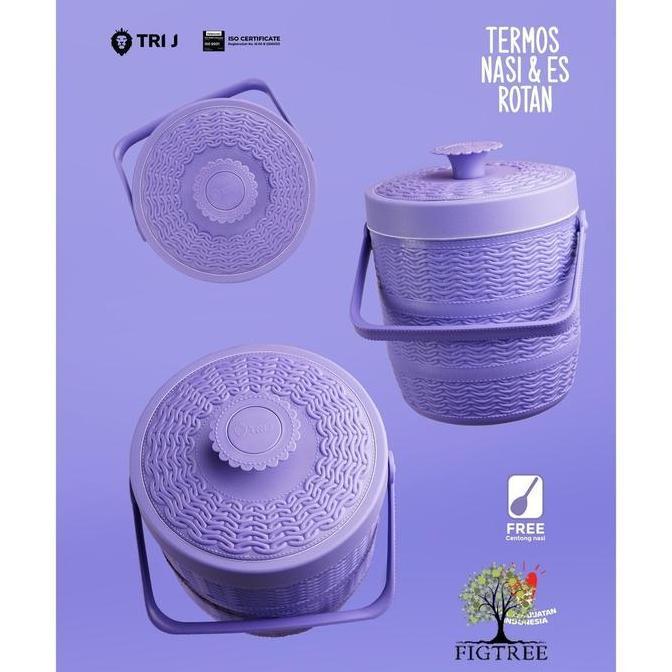 Termos Nasi / Es Batu 6.5 Liter Motif Rotan