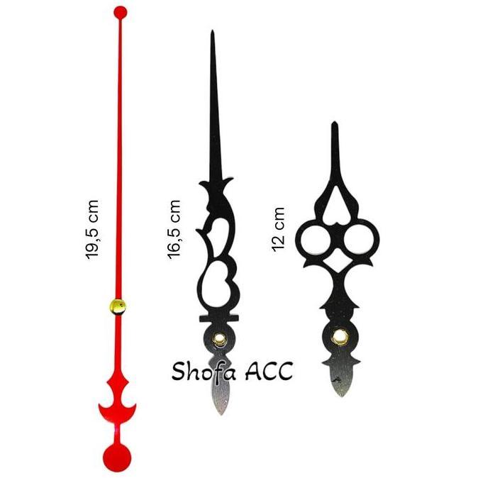 Jarum Jam Dinding Besar Panjang Motif Ukir