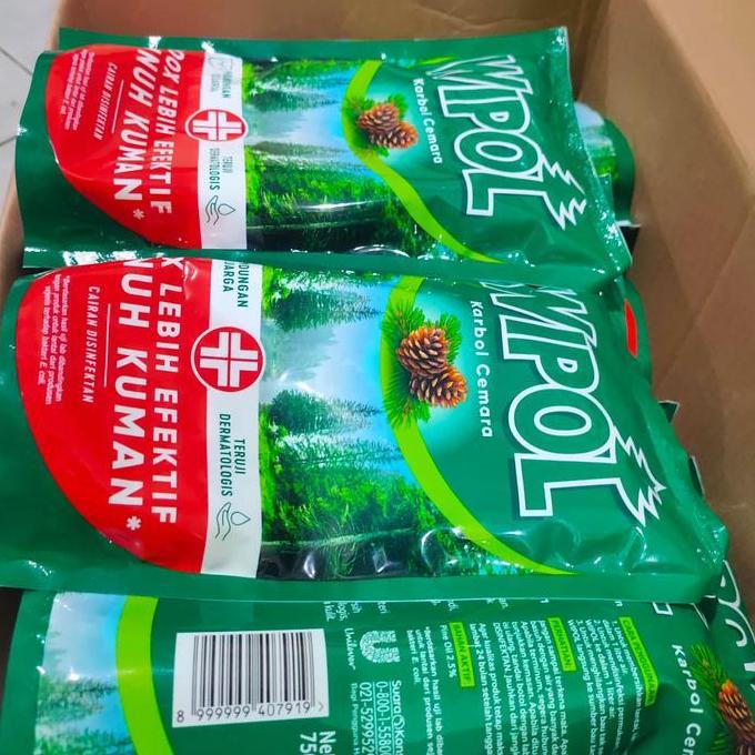 Clxs- Wipol Karbol Cemara 2 Pcs 750Ml Cairan Pembersih Lantai / Kemasan Isi Ulang