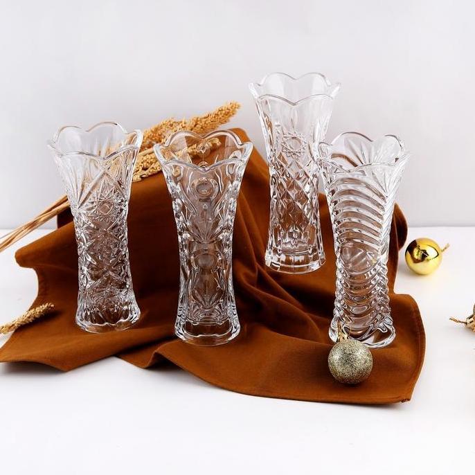 vas kristal Bunga / Vas Bunga Kristal Meja Tamu Tinggi 18.5 cm HI