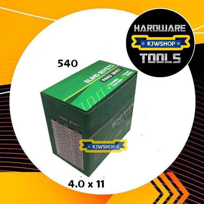 Paku Rivet 540 : 4mm x 11mm DOS isi 1000pcs Blind Rifet AP Dos Kuning 1 Dos 1000 pcs Murah Ripet 4 m