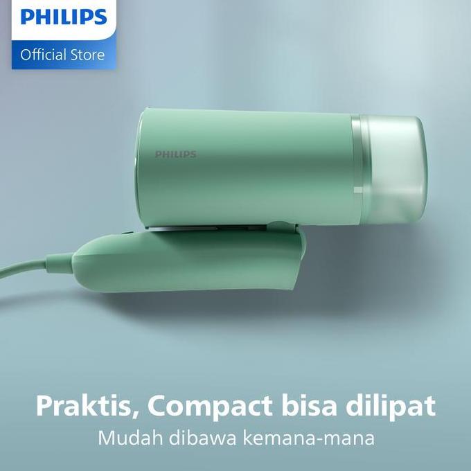 Arigato- Philips Setrika Uap Handheld Sth3010/70 Hijau - Setrika Uap Portable Dapat Dilipat, Setrika
