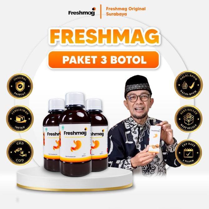 Freshmag 3 Botol Madu Lambung Obat Lambung Solusi Tepat Atasi Asam Lambung Original Asli