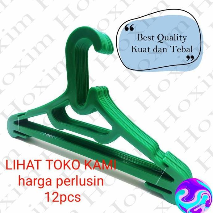 Hai_Hai- Hanger Gantungan Baju Plastik Warna Pp Hijau Hoxim Tipe Spider
