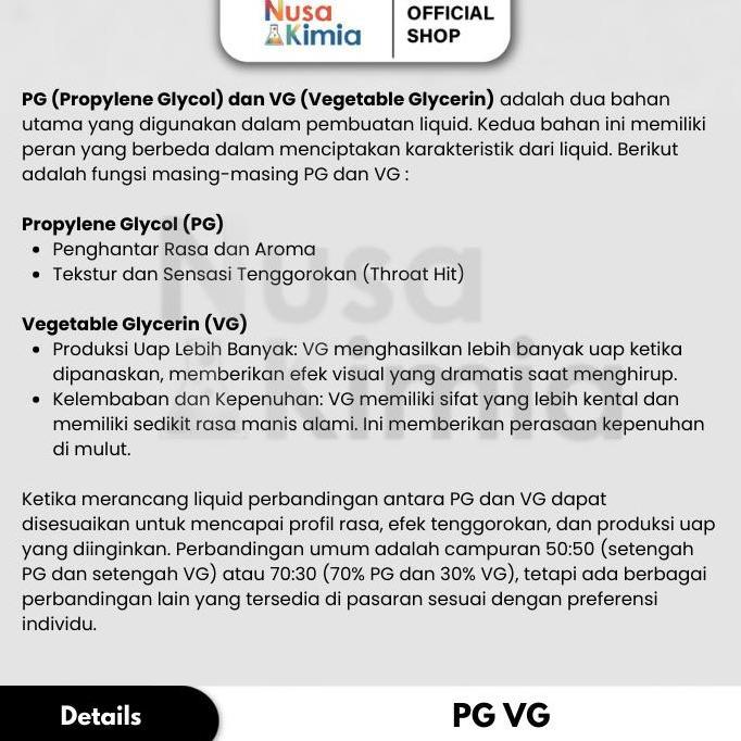 Beff- Paket Bundling Vg (Vegetable Glycerin) + Pg (Propylene Glycol) 500Gram
