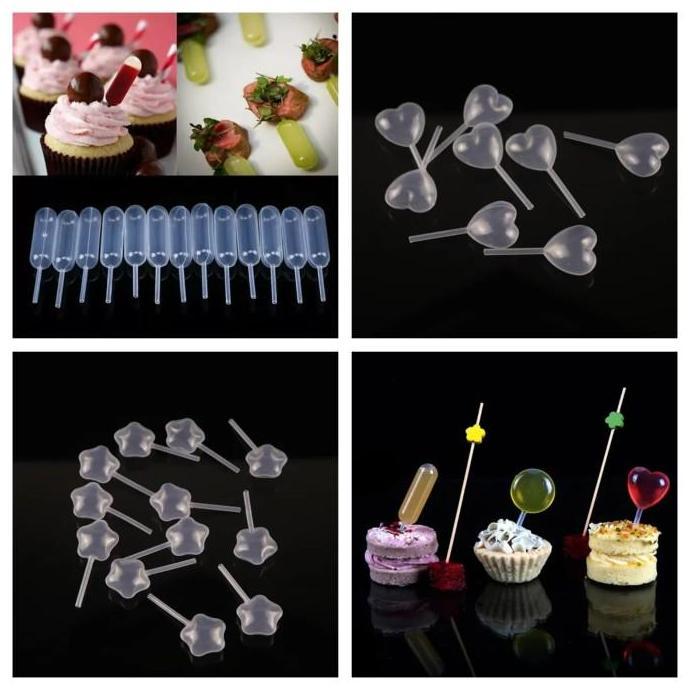 Pipet Mini Bahan Plastik Ukuran 4ml Pipet Cupcake Dessert Pipet Kue