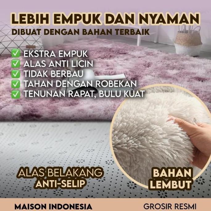 Karpet Fluffy Bulu Lantai Carpet Tebal Alas Duduk Ruang Tamu Rumah Kamar Tidur Kasur TP