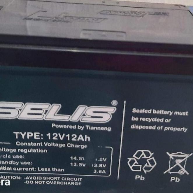 New Trend, 3Pcs 1 Box Perdus Aki Selis 12V 12Ah Aki Sepeda Listrik Aki Original Selis Baterai