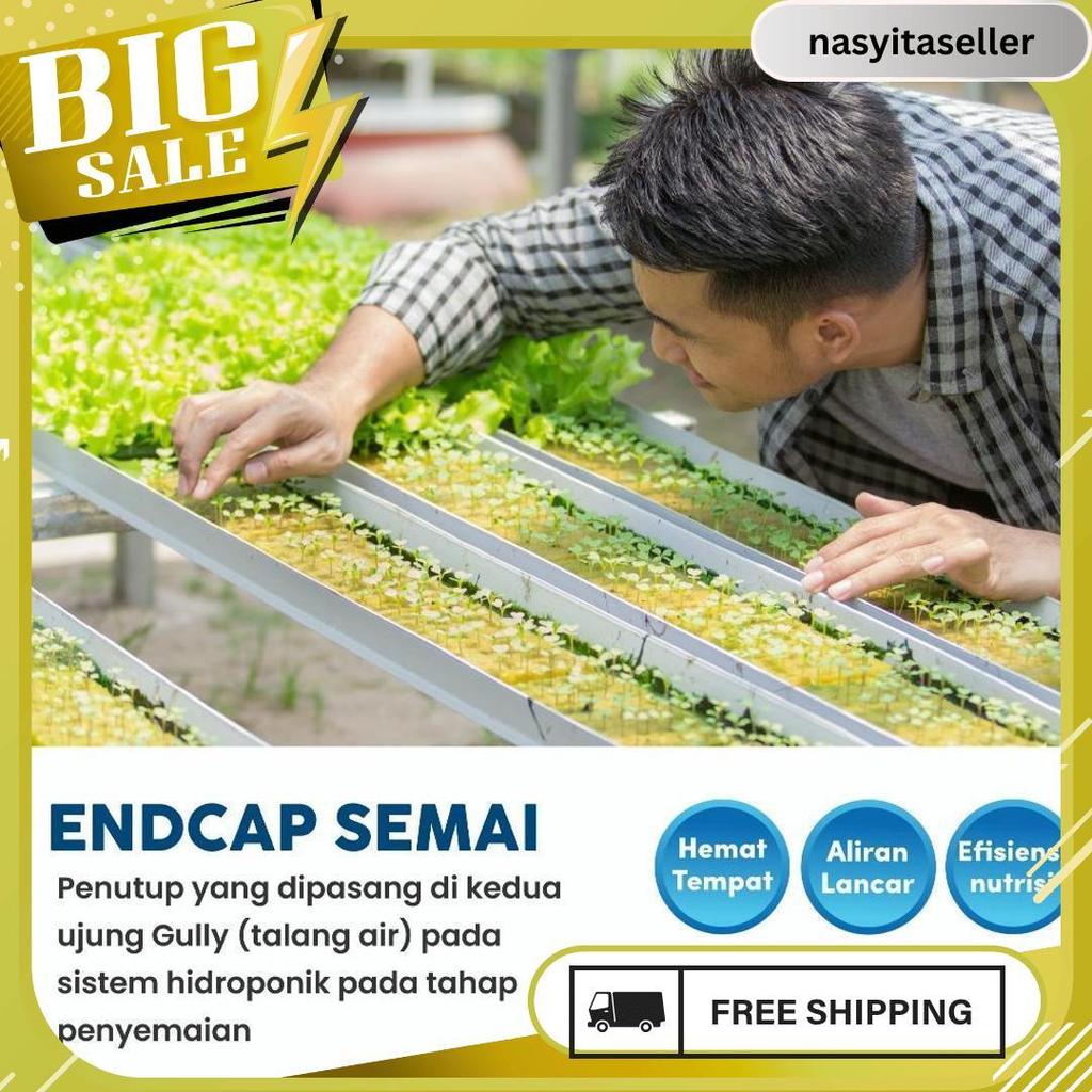 Endcap Gully Semai Trapesium - Tutup Talang Pembibitan Hidroponik Nft Dft - Penutup Talang Hidroponi