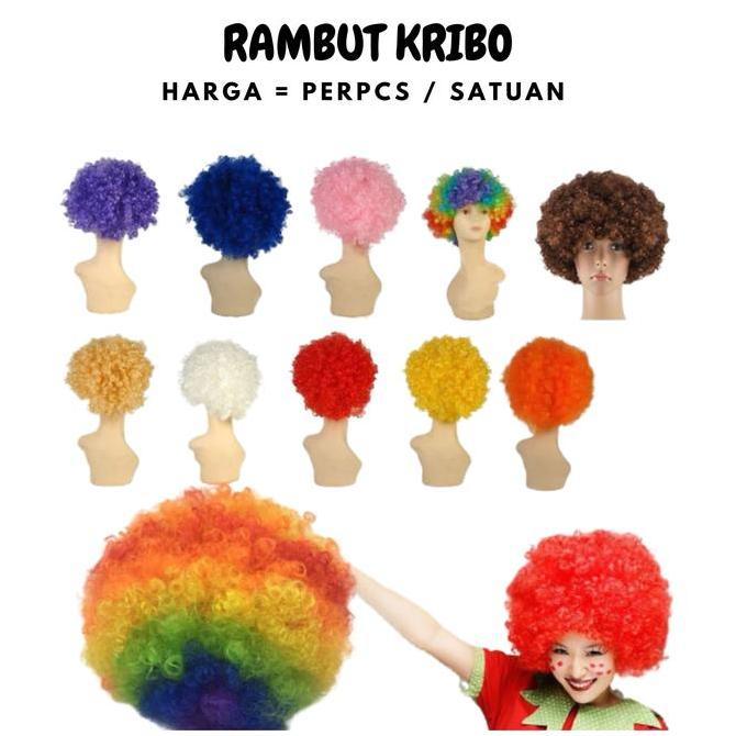 Byxt- Party Warna Warni Rambut Palsu Keribo / Wig Keriting/  Badut Badut / Cosplay Costplay Kribo Ke