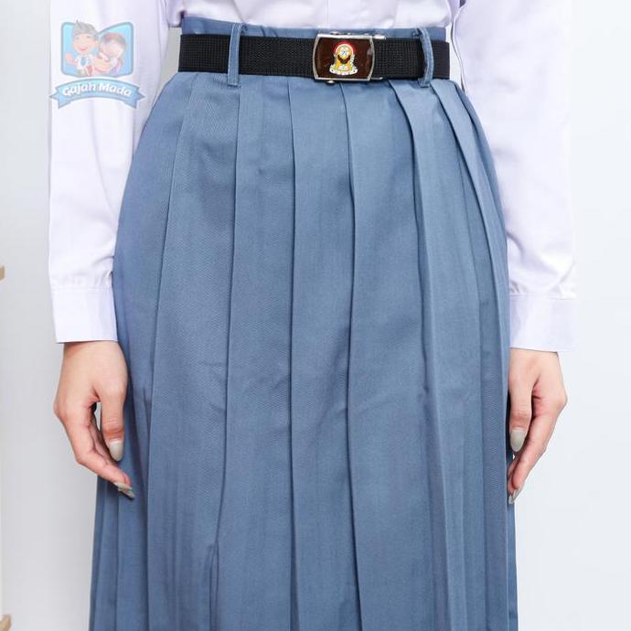Rok Rempel SMA Abu-abu Bahan Nagata Drill Seragam Sekolah Premium - Gajah Mada Uniform