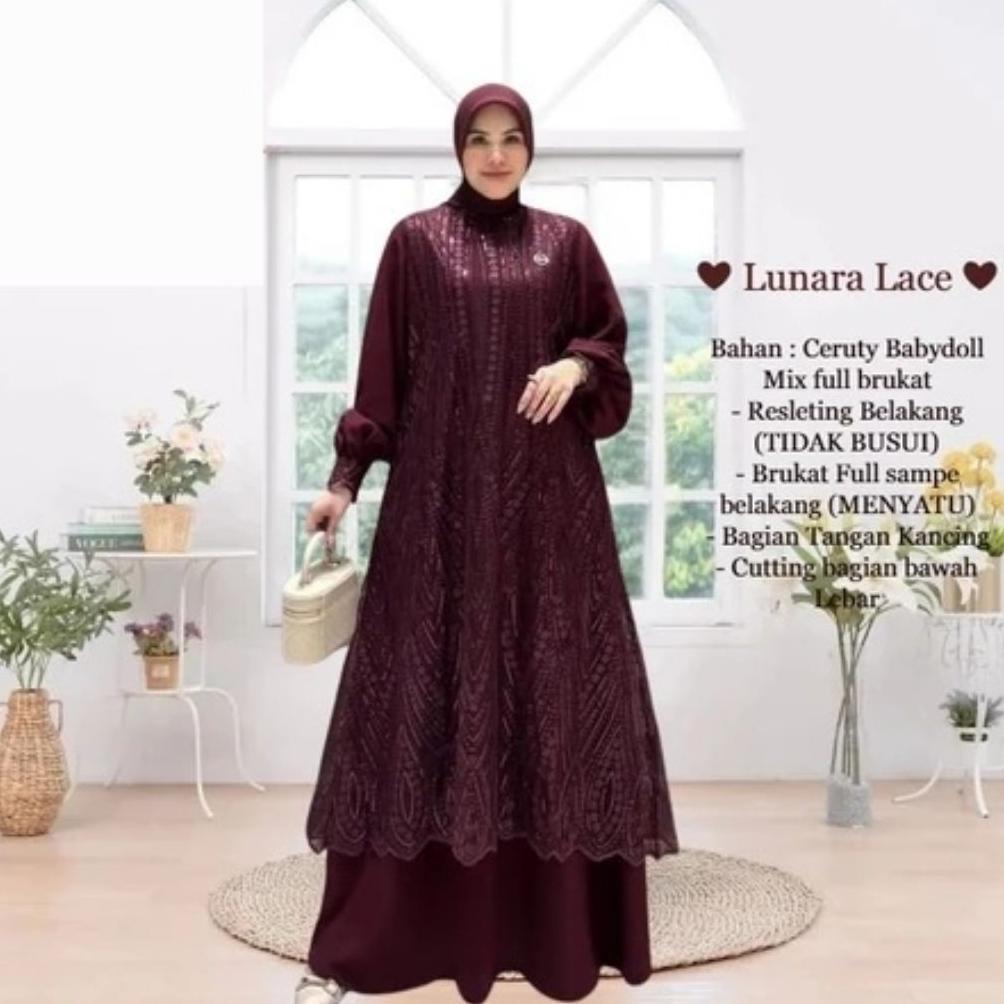 Termurah Innara Dress Baju Gamis Wanita Muslimah Terbaru Bahan Ceruty Babydoll Mix Borkat Premium Me