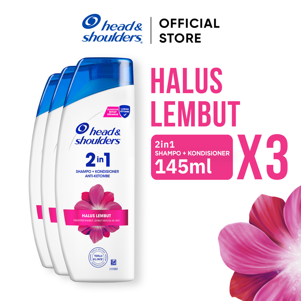 Head & Shoulders Shampoo 2-in-1 Varian Smooth and Silky 145ml x3