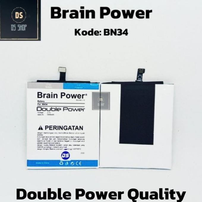 Baterai Xiaomi Redmi 5a BN34 BN 34 Brain Power Double Power Ori batrai