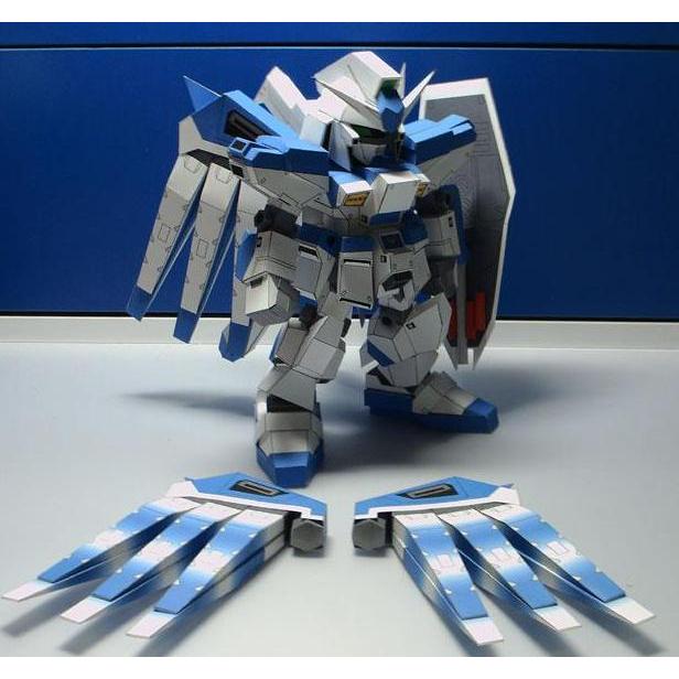 (Kertas Lipat) DIY Papercraft Pola Gundam SD RX-93-2 HiNu BC 160gms