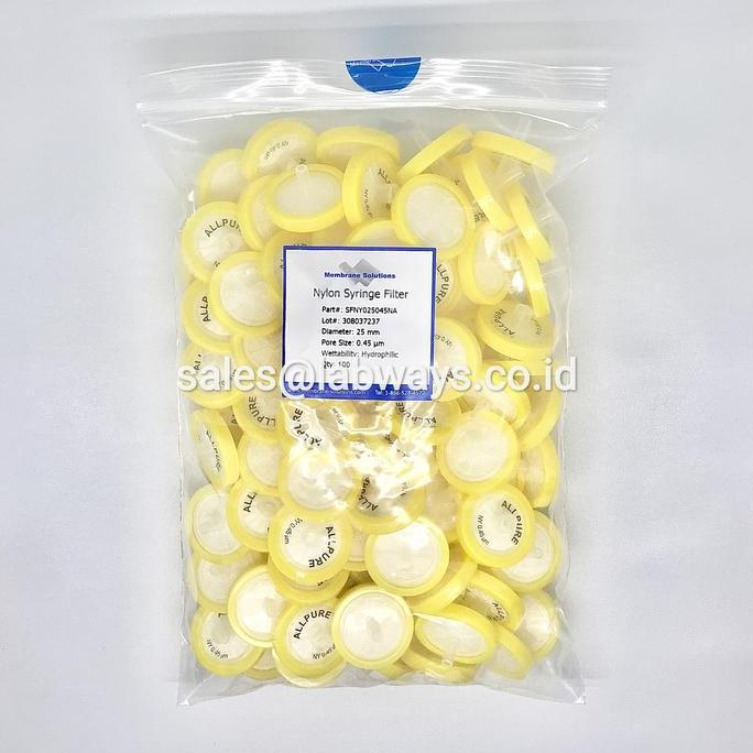 Pore 0.45 Diameter 25Mm Nylon Syringe Filter Terlaris