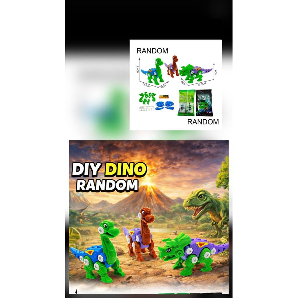 MG (58PC = 1KG) MAINAN EDUKASI ANAK DIY ASSEMBLE DINO DINOSAURUS PB 035 RAKIT EDUKASI PUZZLE