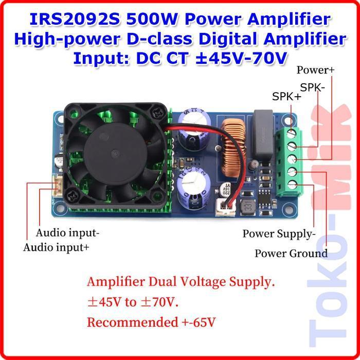 IRS2092 IRS2029S 500W Mono Power Amplifier HiFi Class D Digital Amplifier High Power IRS 2092S IRS 2