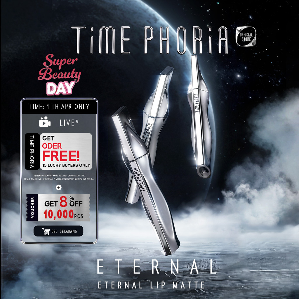 [SPECIAL PRICE] TIME PHORIA - Eternal Lip Matte 4ML Liptint Waterproof Tahan Lama Lip Stain Transfer