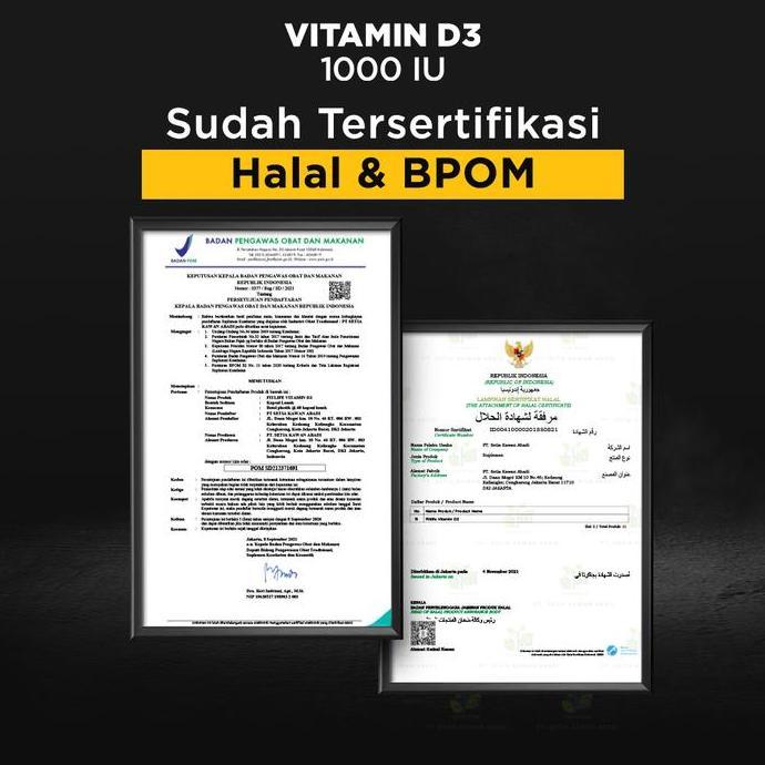 Haarvitamine- Fitlife - Vitamin D3 1000 Iu | 60 Softgels | Bpom & Halal